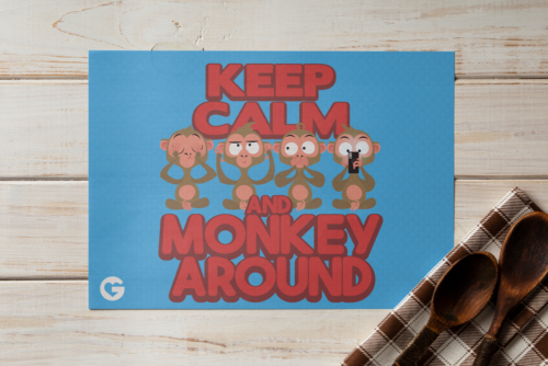 TABLE MAT KEEP CALM MONKEY