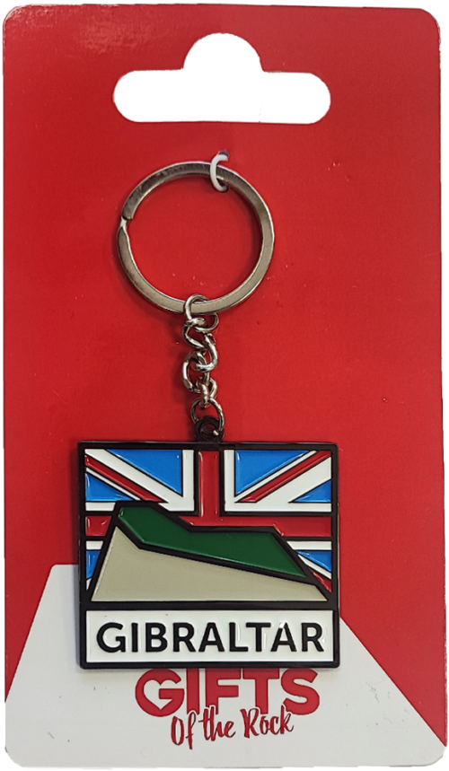 METAL KEYCHAIN ROCK FLAG